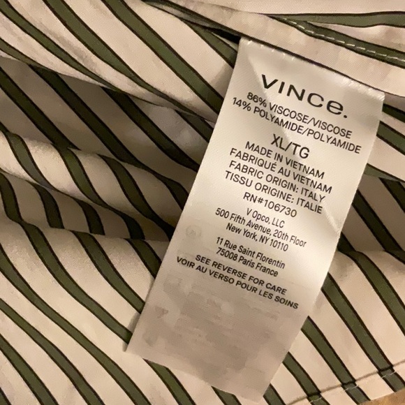 VINCE
Till Stripe Cropped Button Down Tops       Color: Off White Multi - Picture 10 of 10